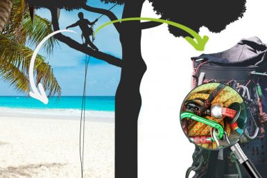 Urlaubsbild und Klettersack