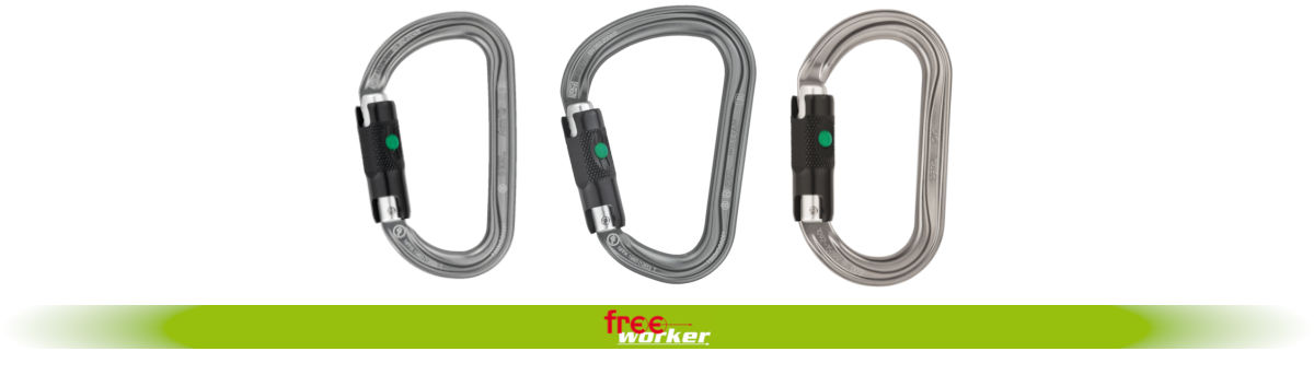 Diverse carabiners with Ball Lock closure